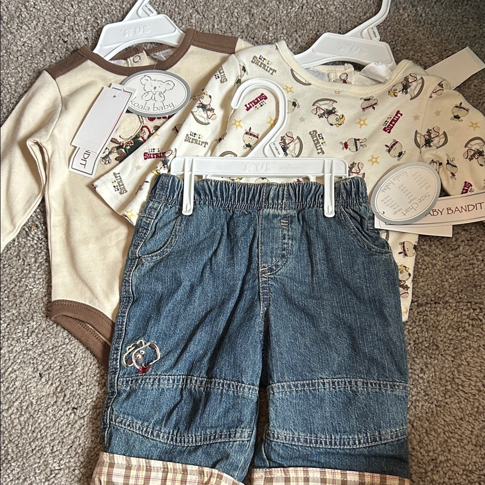 Baby Bandit Onesies and Denim Shorts Set
